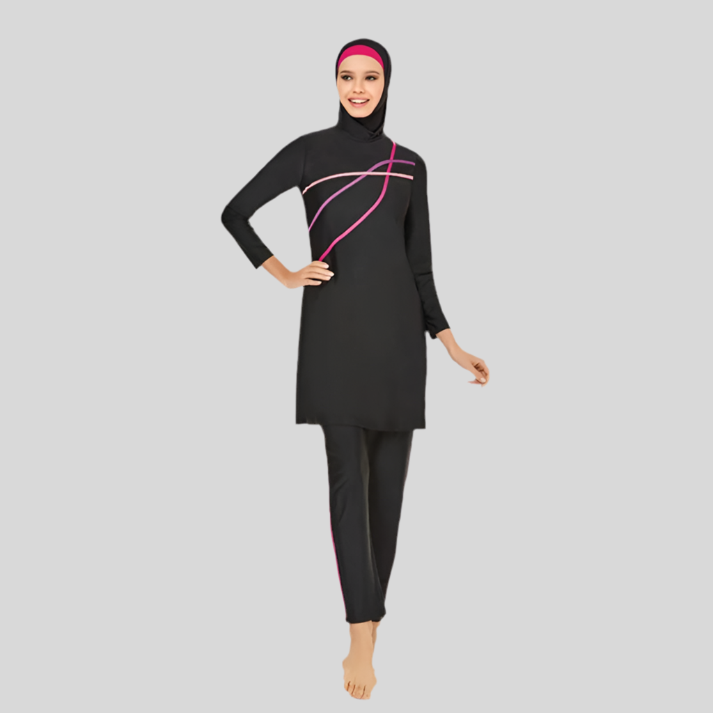 Women’s Long Sleeve Sporty Hijab Swimwear - Full-Coverage and Stretchable