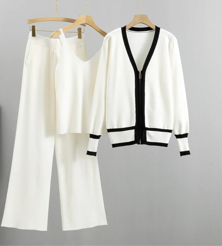 Women’s Cardigan Sweater Suit 3-Piece