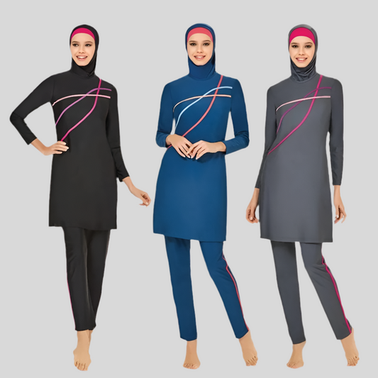 Women’s Long Sleeve Sporty Hijab Swimwear - Full-Coverage and Stretchable