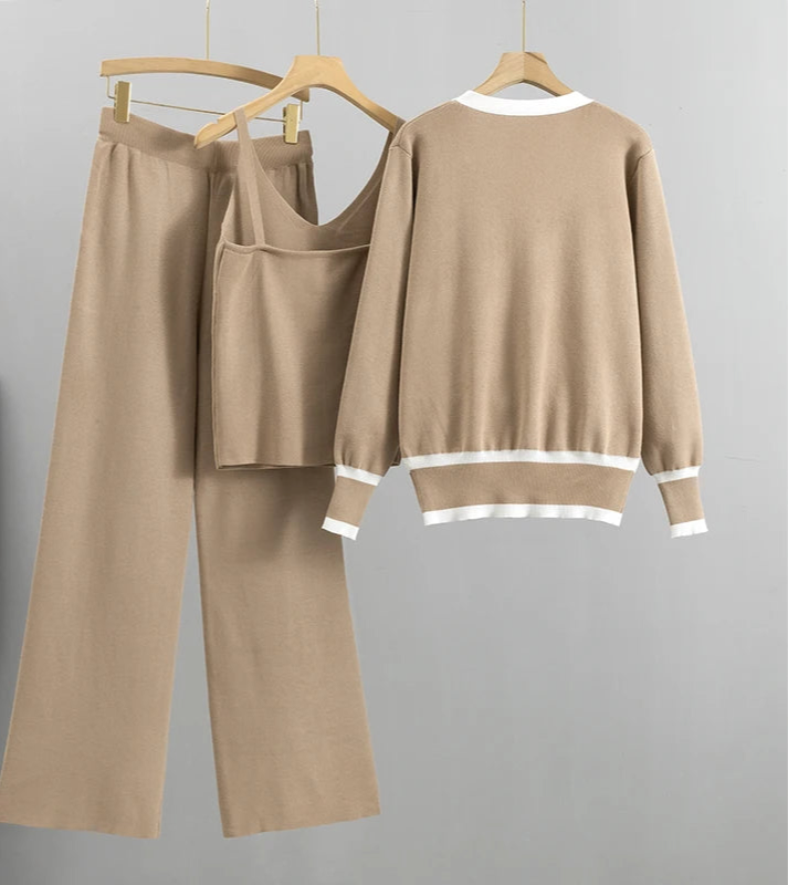 Women’s Cardigan Sweater Suit 3-Piece