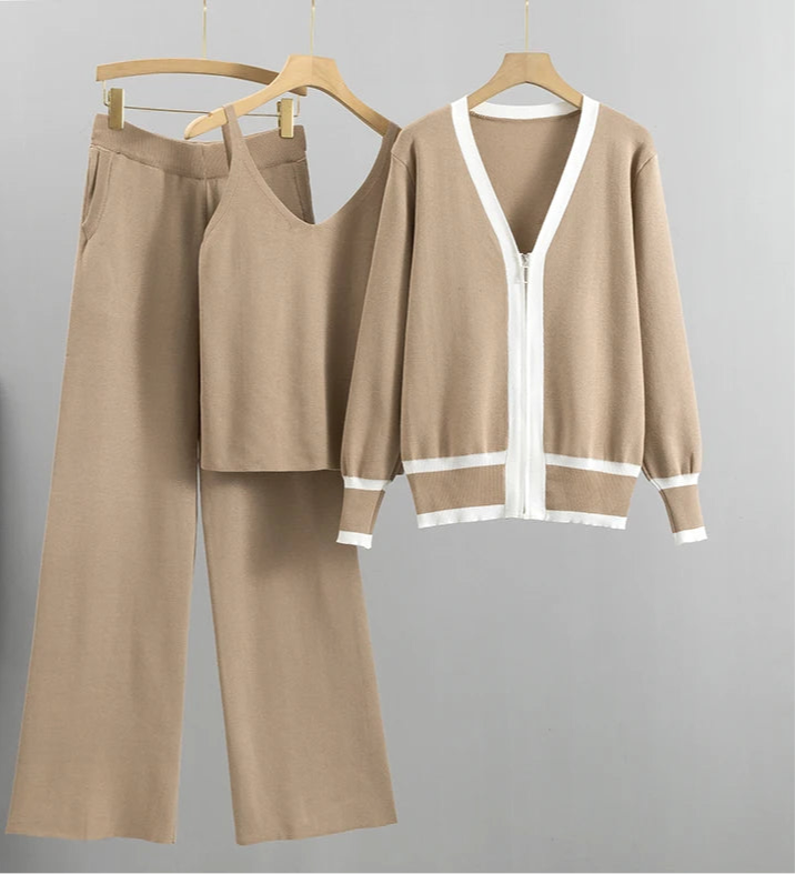 Women’s Cardigan Sweater Suit 3-Piece