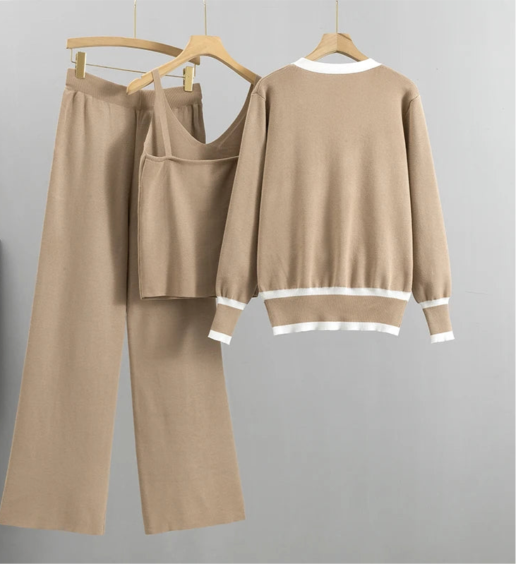 Women’s Cardigan Sweater Suit 3-Piece