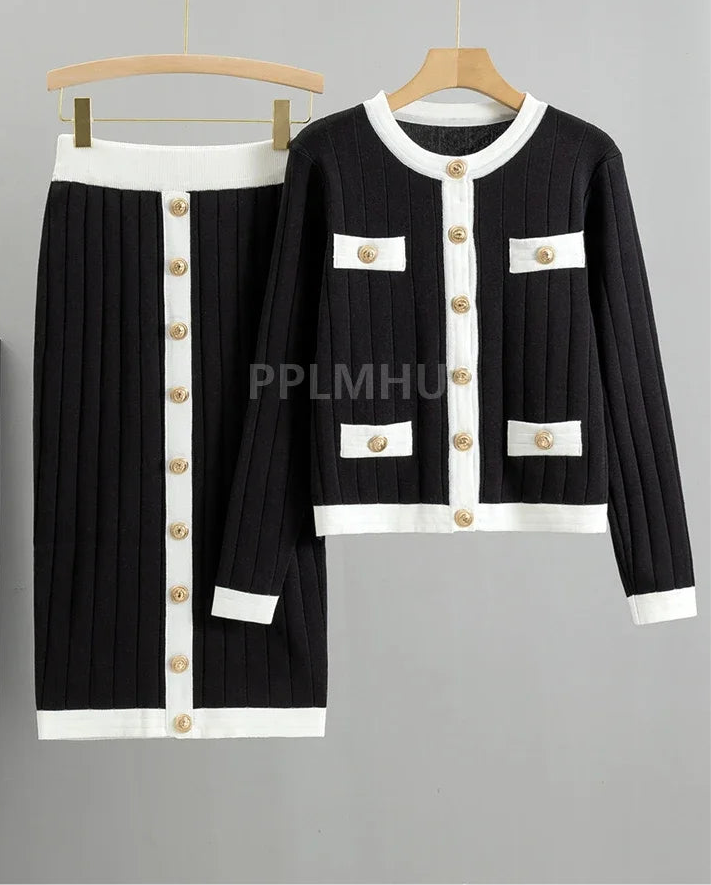 Women's Sweater Cardigan 2 Piece Suits Vintage