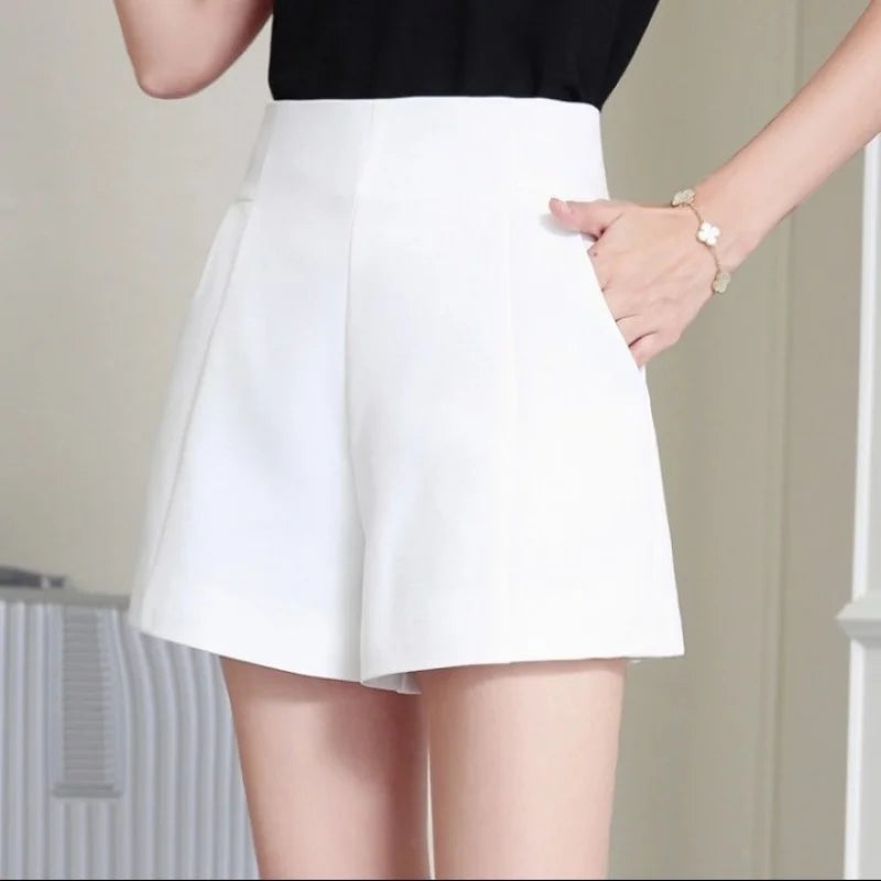 Women’s Shorts Casual High Waist A-line Shorts Loose Wide Leg