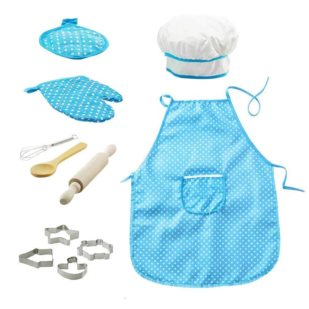 Girls Cooking Baking Set Chef Hat Mitt & Utensil for Toddler