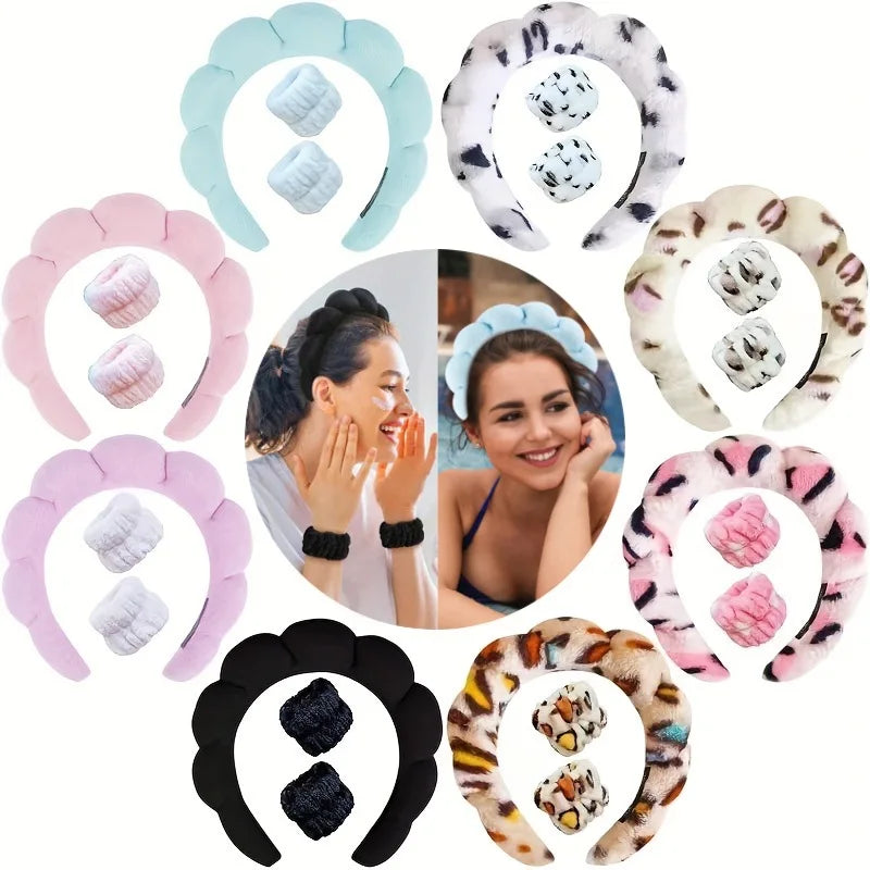 Women’s Headbands with Matching Wristbands - 3-Piece Set