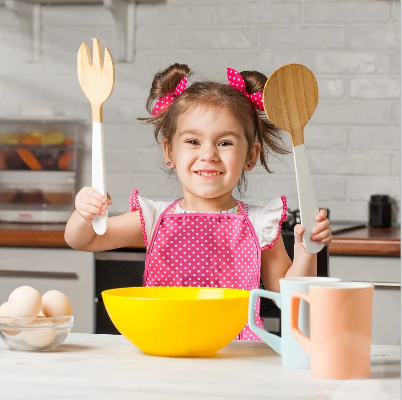 Girls Cooking Baking Set Chef Hat Mitt & Utensil for Toddler