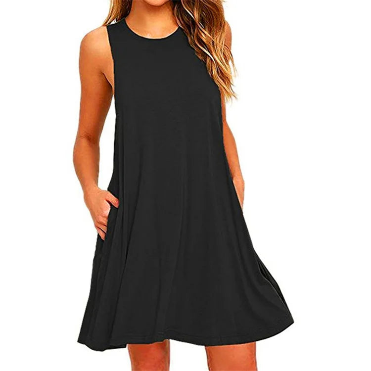 Women's T-Shirt Dresses Beach Cover Up With Pockets