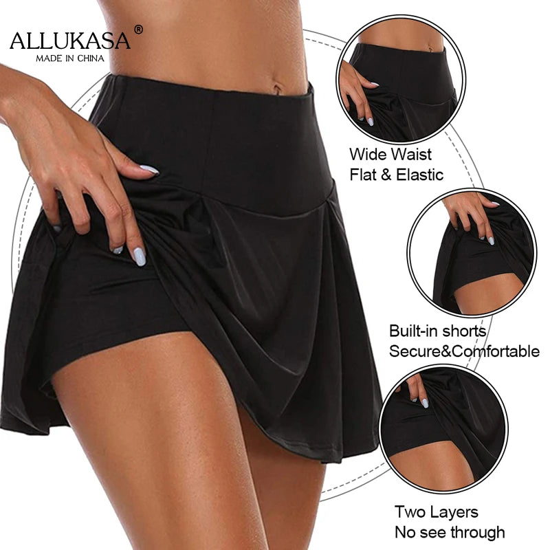 Women’s Sport Shorts Skirts Running Breathable High Waist