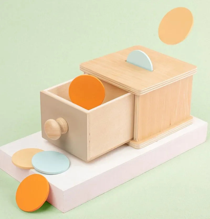 Montessori Wooden Object Permanence Box with Hammer - Educational Toy for Toddlers