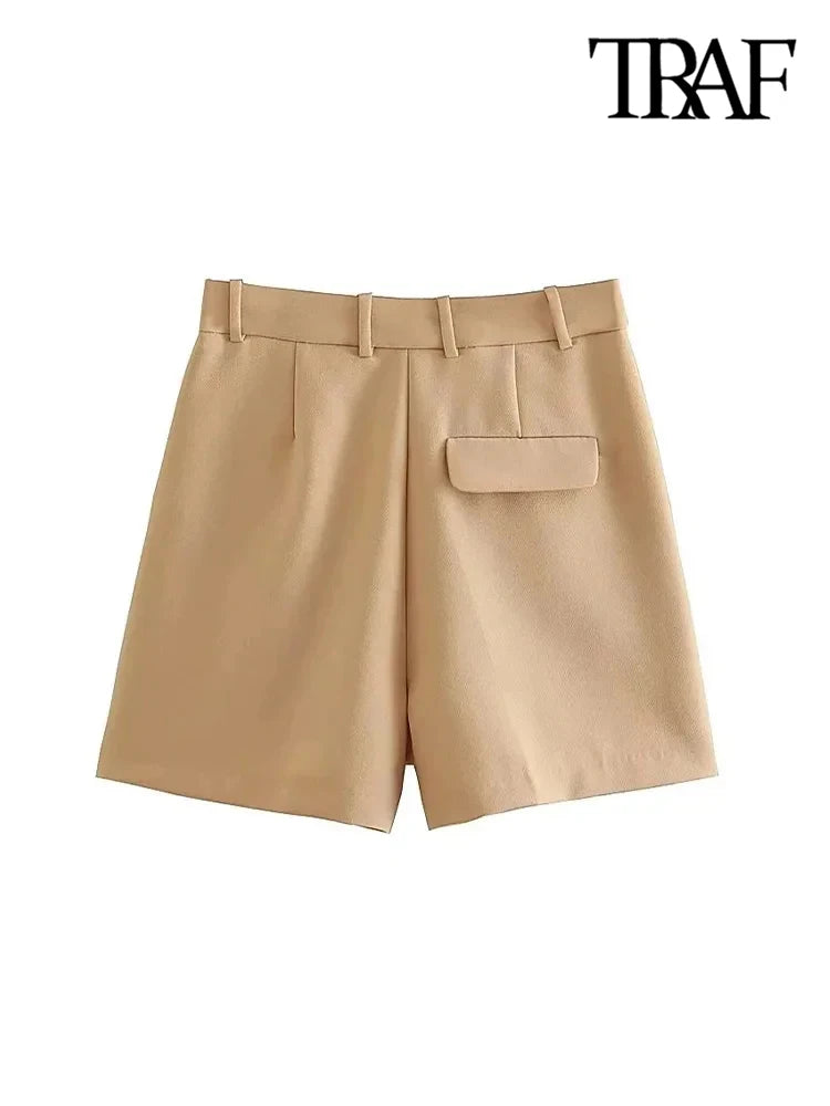 Women’s Shorts High Waist Zipper Fly