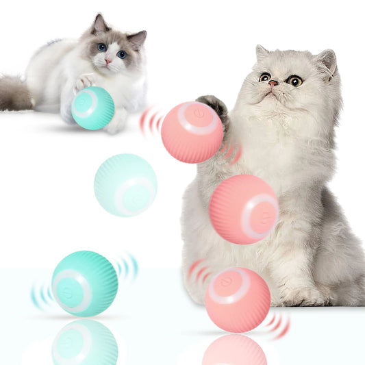 Interactive LED Light-Up Cat Toy Balls - Durable Plush Fabric”