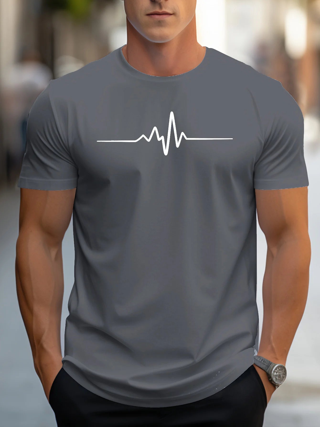 Men's  summer slim fit casual sports T-shirt top