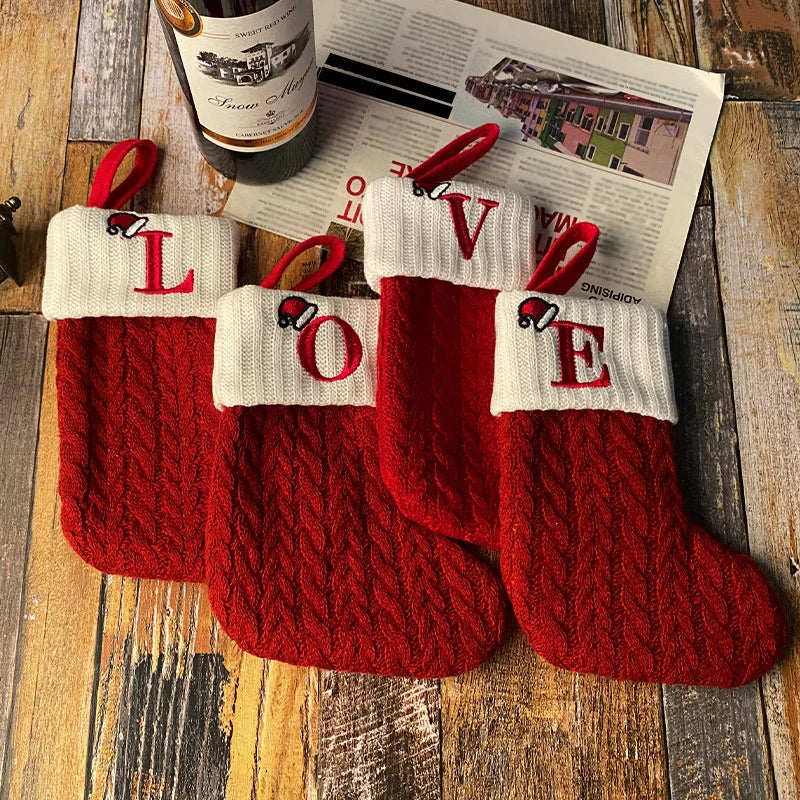 Christmas Alphabet Knitting Socks Christmas Tree