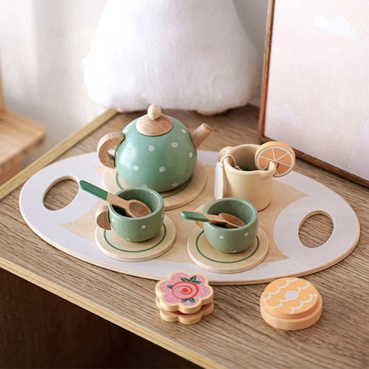 Deluxe Wooden Afternoon Tea Set - Pretend Play Toy for Kids