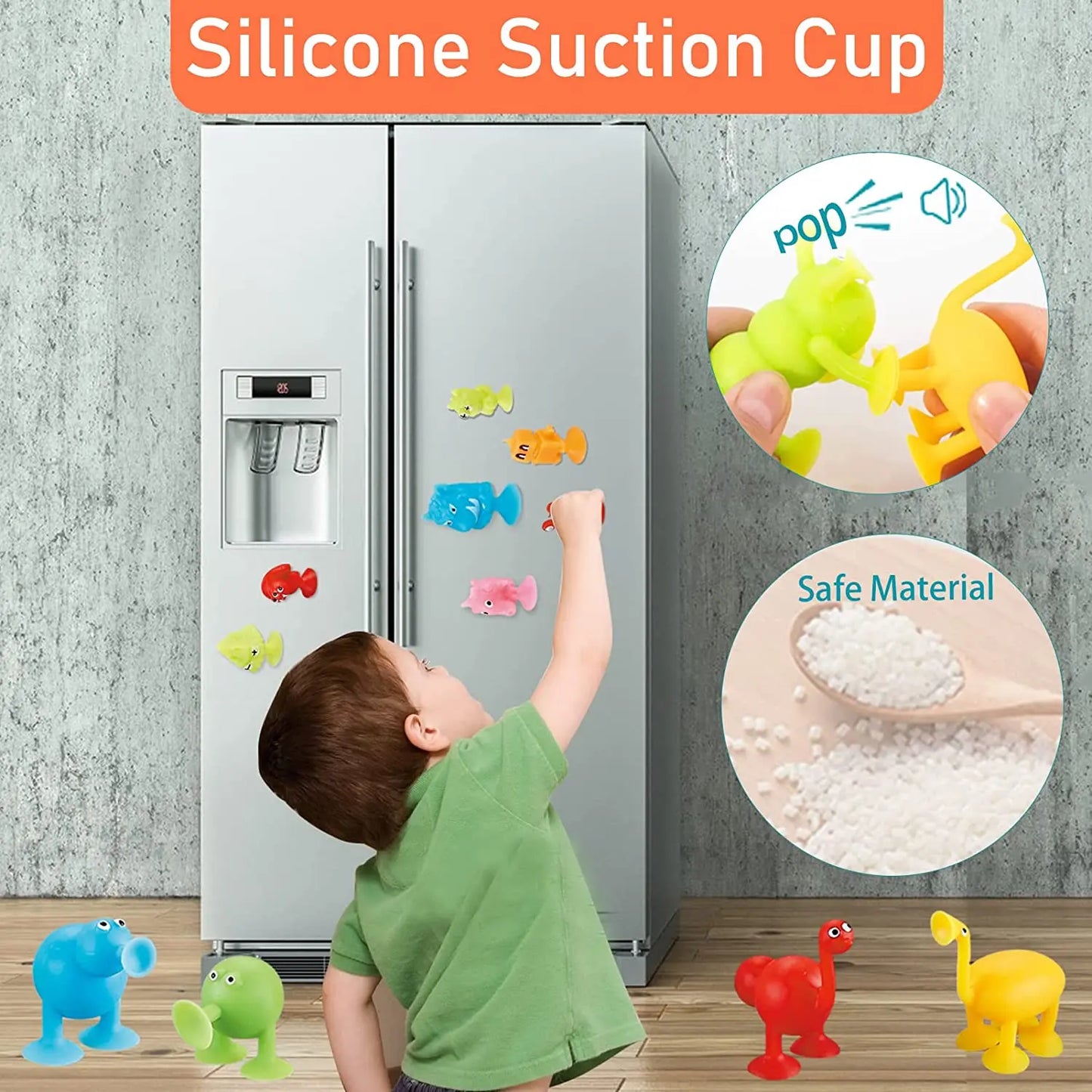 Soft Silicone Building Blocks Animal Shape Suction