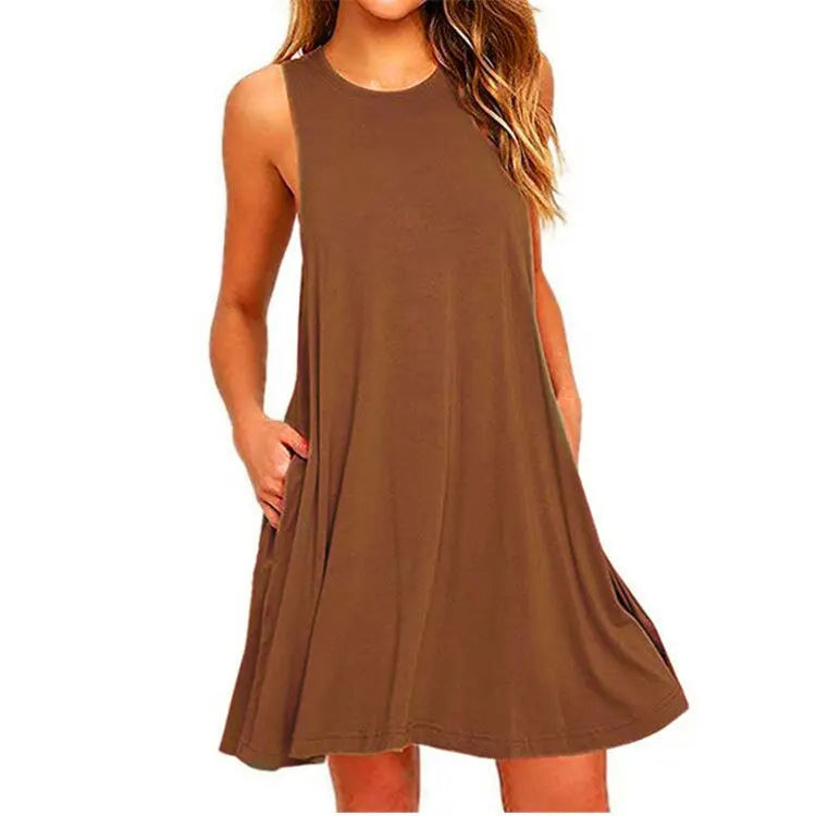 Women's T-Shirt Dresses Beach Cover Up With Pockets