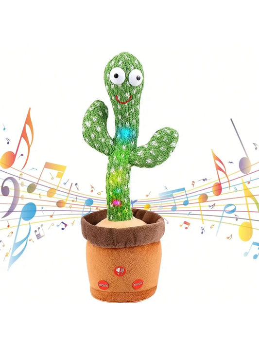 Interactive Dancing & Singing Cactus Toy - Mimics Speech, Soft Cotton Material