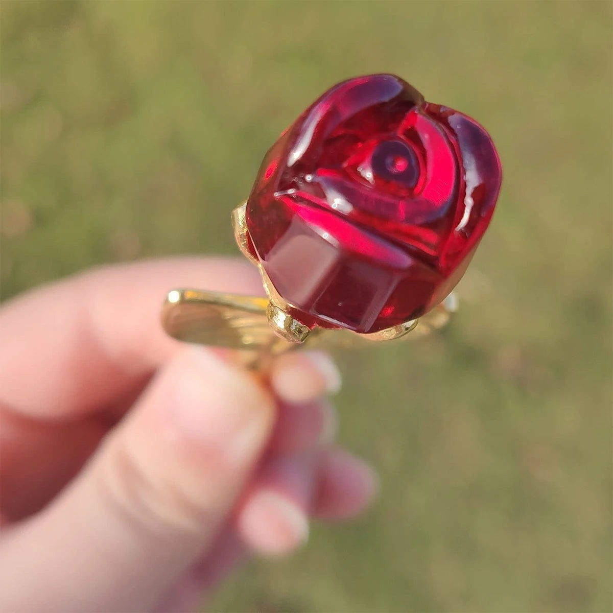 Glass Rose Mini Crystal Flower