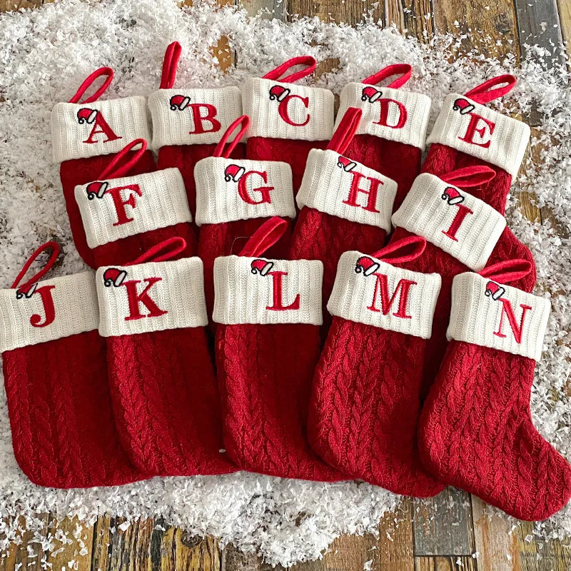 Christmas Alphabet Knitting Socks Christmas Tree