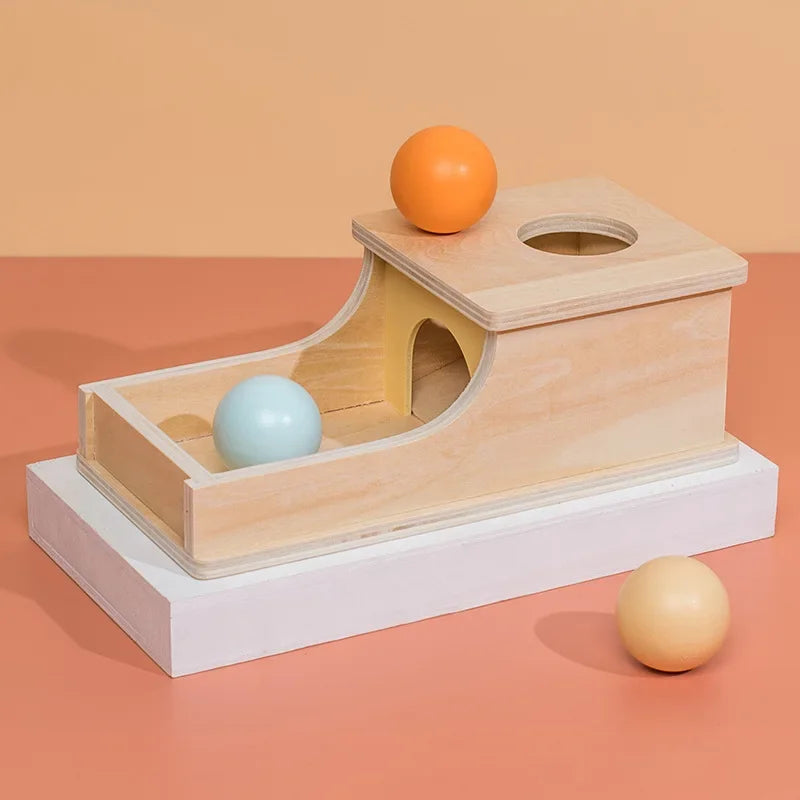 Montessori Wooden Object Permanence Box with Hammer - Educational Toy for Toddlers