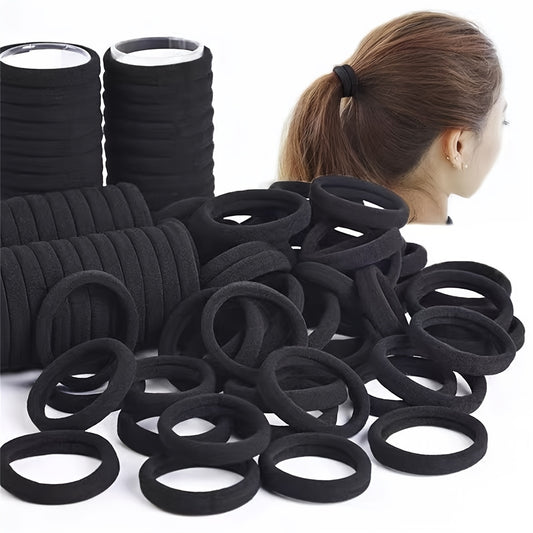 Elastic Black Hair Ties Set 50-1000pcs Short Eye Catching Decorative Hair Bands for Girls Kids Holiday Gift